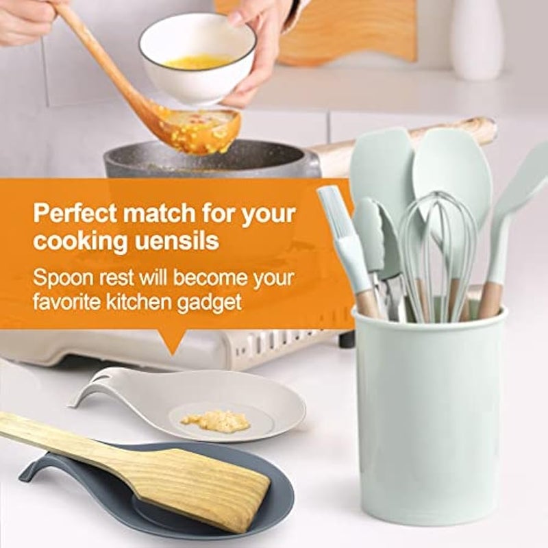 Spoon Rest for Stove Top, 3 Pack Large Silicone Spoon Holder for Kitchen Counter,Coffee Spoon Rest,Heat Resistant Cooking Spoon Holder Perfect Kitchen Gadgets for Kitchen Utensils Spatula,Tongs,Ladles - Image 5